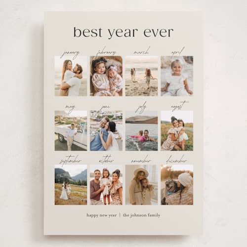 This is a crêpe holiday photo cards with standard by Olivia Williams called best year printing on recycled smooth signature in grand