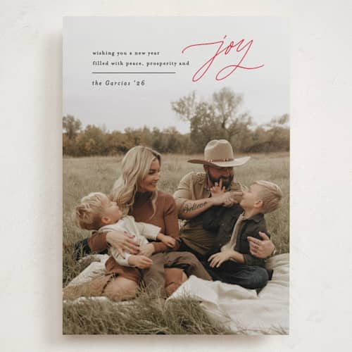 This is a stocking holiday photo cards with standard by Creo Study called from the heart printing on recycled smooth signature in grand