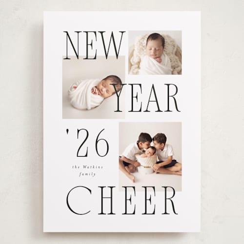 This is a snow holiday photo cards with standard by Everett Paper Goods called aerial printing on recycled smooth signature in grand