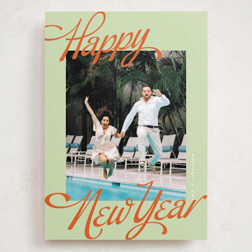 This is a retro holiday photo cards with standard by Phrosné Barwood called so retro printing on recycled smooth signature in grand