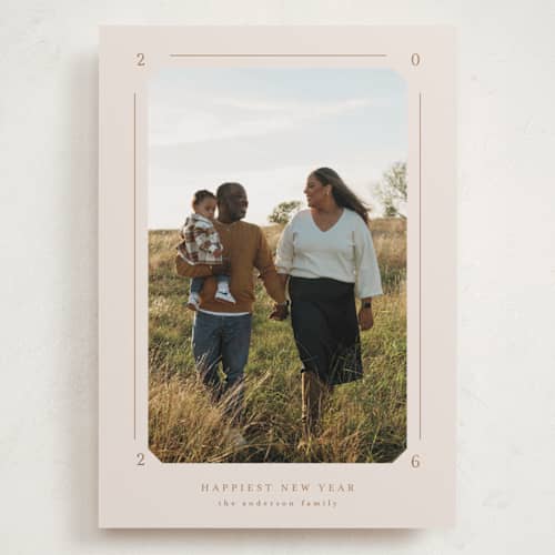 This is a vanilla holiday photo cards with standard by Claudia Orengo called photo album printing on recycled smooth signature in grand