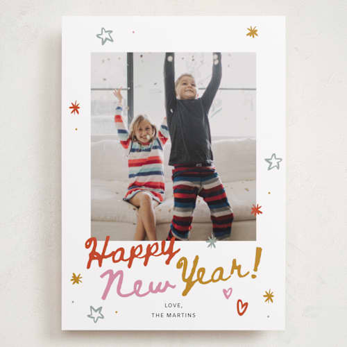 This is a confetti holiday photo cards with standard by Ani Somi called everything confetti printing on recycled smooth signature in grand