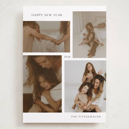 This is a snow holiday photo cards with standard by Lisa Assenmacher called between the lines printing on recycled smooth signature in grand