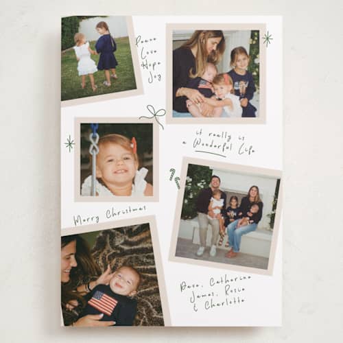 This is a pine needle holiday photo cards with standard by Owl and Toad called personal note printing on recycled smooth signature in grand