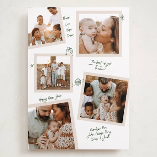 This is a pine needle holiday photo cards with standard by Owl and Toad called personal note printing on recycled smooth signature in grand