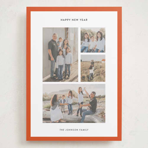 This is a berry holiday photo cards with standard by Wendy Chung called classic collage printing on recycled smooth signature in grand