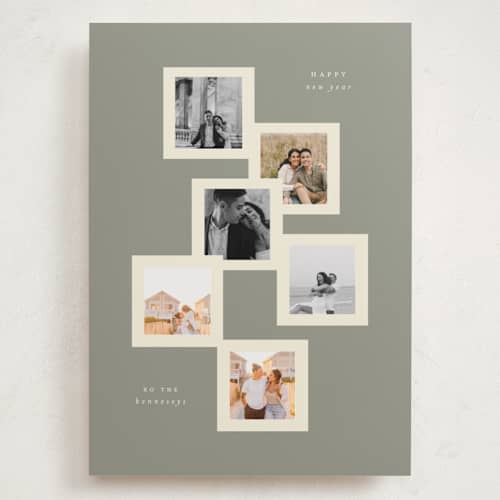 This is a sage holiday photo cards with standard by Lori Wemple called multi holiday printing on recycled smooth signature in grand