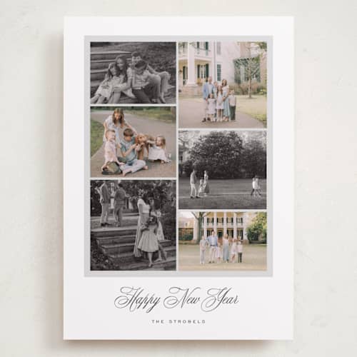 This is a moon holiday photo cards with standard by Sara Hicks Malone called claremont printing on recycled smooth signature in grand