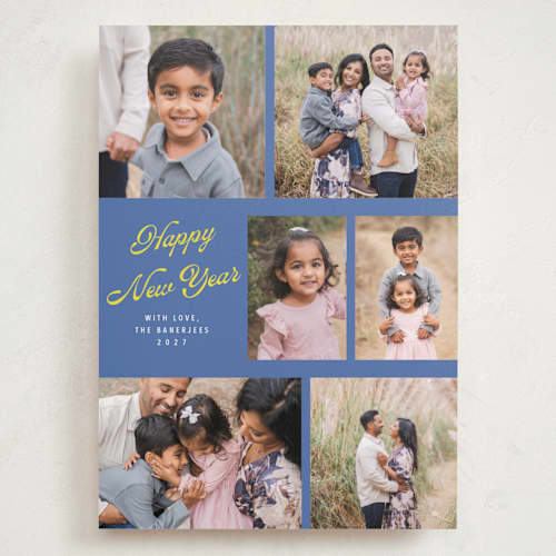 This is a blue jay holiday photo cards with standard by Cass Loh called playful pop printing on recycled smooth signature in grand