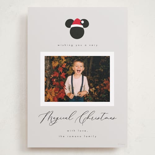 This is a fog holiday photo cards with standard by AK Graphics called simple disney mickey printing on recycled smooth signature in grand
