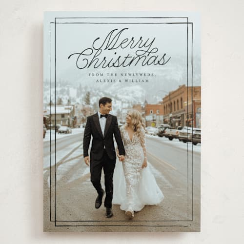 This is a ink holiday photo cards with standard by Anna Elder called a classic christmas printing on recycled smooth signature in grand
