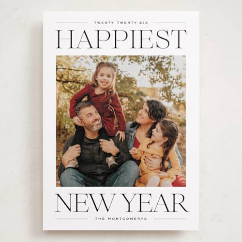 This is a licorice holiday photo cards with standard by Ekko Studio called modern editorial printing on recycled smooth signature in grand