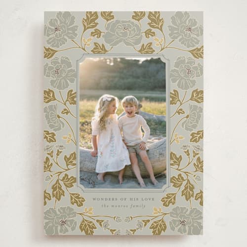 This is a glacier holiday photo cards with standard by Tara Grangroth called christmas poppies printing on recycled smooth signature in grand