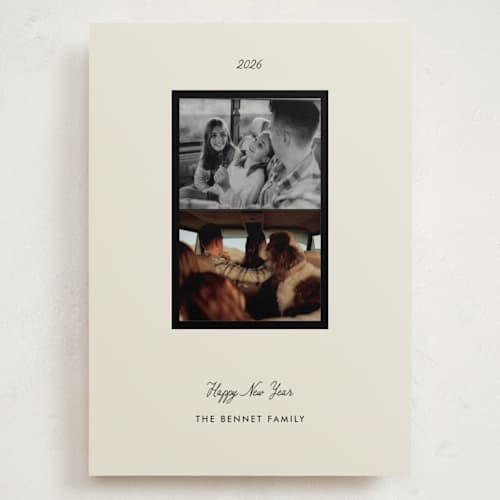 This is a latte holiday photo cards with standard by Helena Vitto called away we go printing on recycled smooth signature in grand