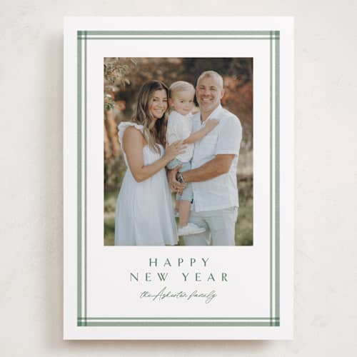 This is a pine holiday photo cards with standard by Lea Delaveris called trim printing on recycled smooth signature in grand