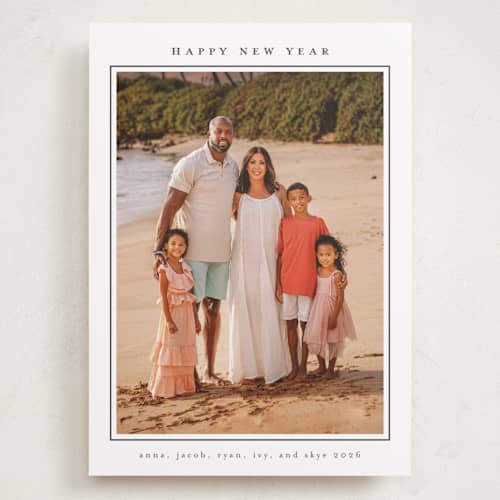 This is a snow holiday photo cards with standard by Nicole Walsh called minimalist frame printing on recycled smooth signature in grand