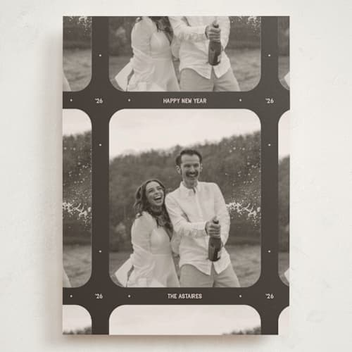 This is a coffee bean holiday photo cards with standard by Meggy Masters called vintage film printing on recycled smooth signature in grand