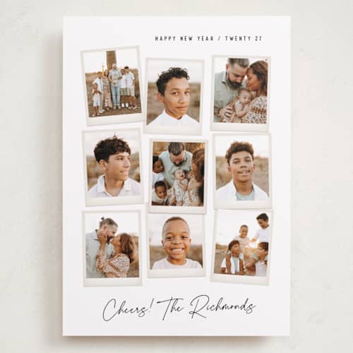 This is a snow holiday photo cards with standard by Hooray Creative called nine snapshots printing on recycled smooth signature in grand
