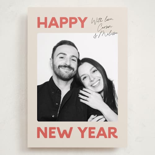 This is a candy cane holiday photo cards with standard by Carmia Jordaan called big and bold printing on recycled smooth signature in grand