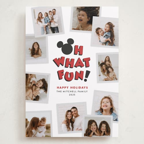 This is a sugar holiday photo cards with standard by Jessie Steury called disney's mickey mouse fun printing on recycled smooth signature in grand