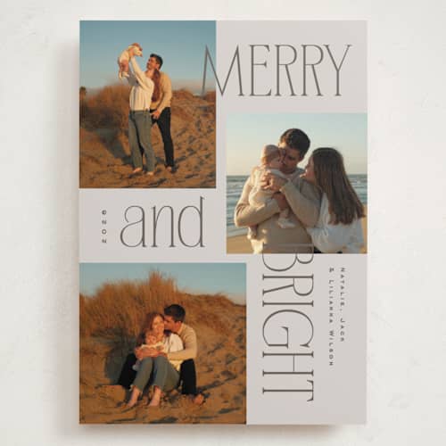 This is a chai holiday photo cards with standard by Owl and Toad called modern collage printing on recycled smooth signature in grand