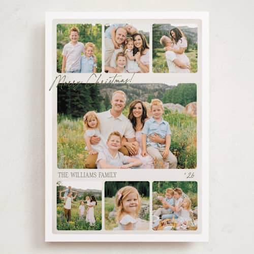 This is a snow holiday photo cards with standard by Robert and Stella called film collage printing on recycled smooth signature in grand