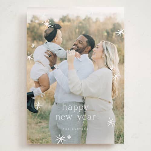 This is a snow holiday photo cards with standard by Wildfield Paper Co called twinkle! printing on recycled smooth signature in grand