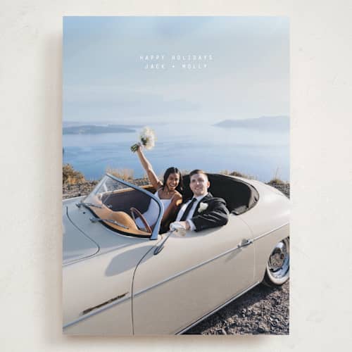 This is a snow holiday photo cards with standard by JoAnn Jinks called ultra printing on recycled smooth signature in grand