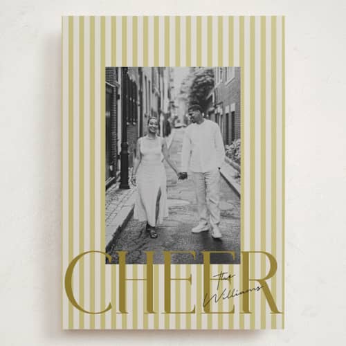 This is a pistachio holiday photo cards with standard by Vera Lim called pace printing on recycled smooth signature in grand