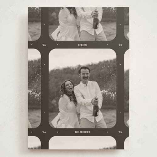 This is a coffee bean holiday photo cards with standard by Meggy Masters called vintage film printing on recycled smooth signature in grand
