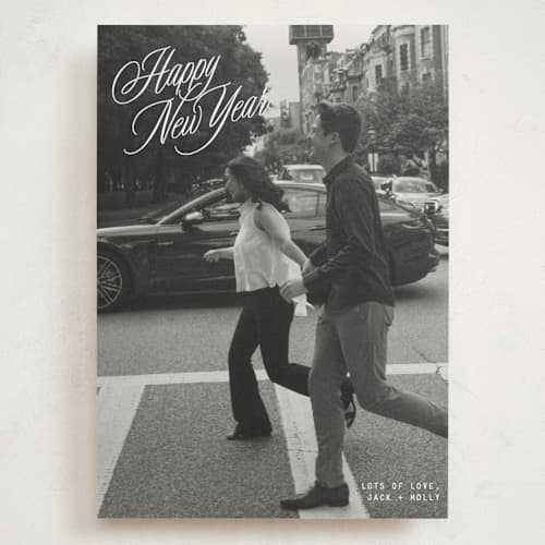 This is a snow holiday photo cards with standard by JoAnn Jinks called neon vintage printing on recycled smooth signature in grand