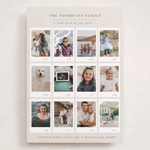 This is a ecru holiday photo cards with standard by Meggy Masters called memory album printing on recycled smooth signature in grand