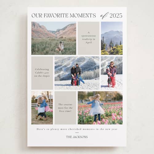 This is a tinsel holiday photo cards with standard by Adelyn T. called favourite moments printing on recycled smooth signature in grand