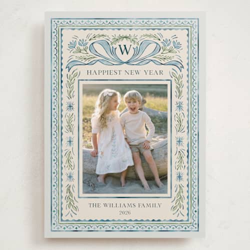 This is a blue jay holiday photo cards with standard by Paper Sun Studio called christmas gift printing on recycled smooth signature in grand