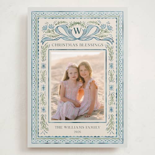 This is a blue jay holiday photo cards with standard by Paper Sun Studio called christmas gift printing on recycled smooth signature in grand