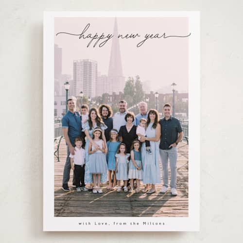 This is a cloud holiday photo cards with standard by Benita Crandall called noël moderne printing on recycled smooth signature in grand