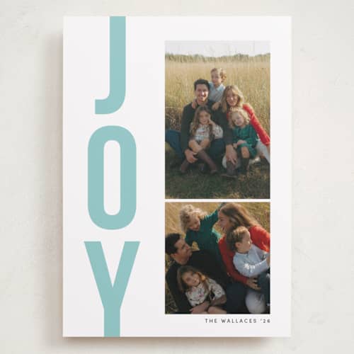 This is a icicle holiday photo cards with standard by Morgan Kendall called bold type printing on recycled smooth signature in grand