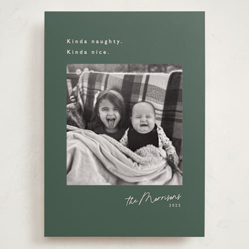 This is a mistletoe holiday photo cards with standard by Hudson meet Rose called kinda printing on recycled smooth signature in grand