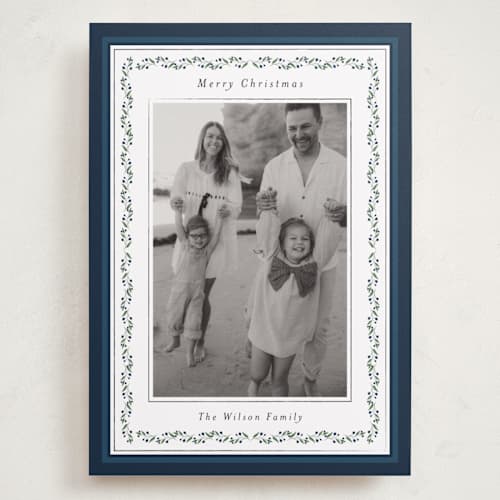 This is a winter berry holiday photo cards with standard by Susan Moyal called vintage vine printing on recycled smooth signature in grand