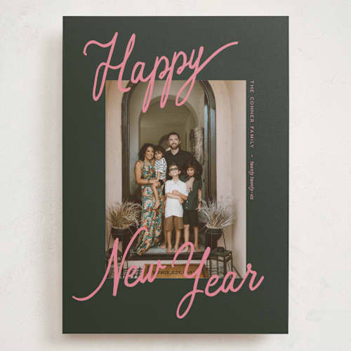 This is a mistletoe holiday photo cards with standard by Pixel and Hank called jottings printing on recycled smooth signature in grand