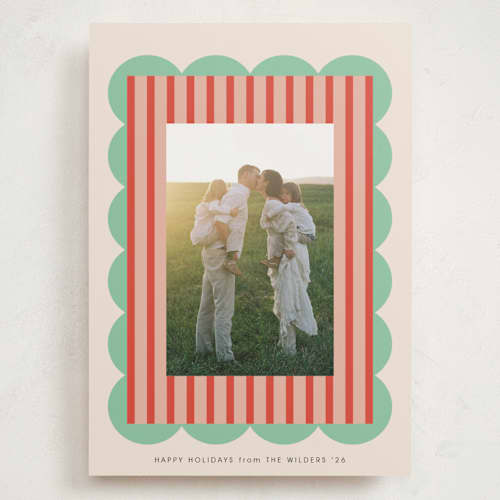 This is a mint chip holiday photo cards with standard by Morgan Kendall called layered frame printing on recycled smooth signature in grand
