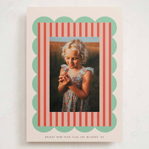 This is a mint chip holiday photo cards with standard by Morgan Kendall called layered frame printing on recycled smooth signature in grand