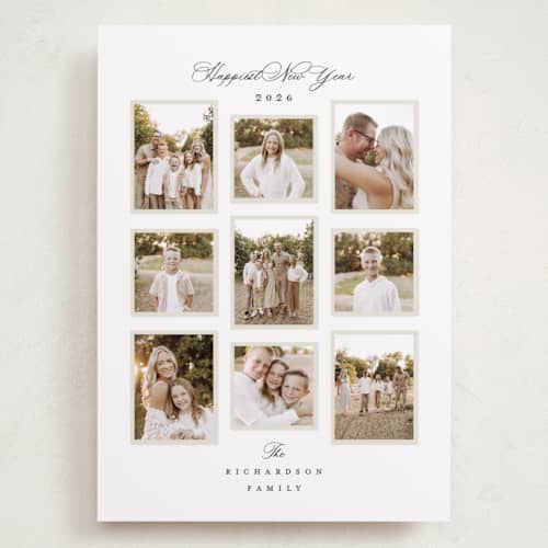 This is a linen holiday photo cards with standard by Jennifer Postorino called delicate printing on recycled smooth signature in grand