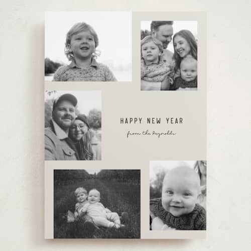 This is a fog holiday photo cards with standard by Brianne Larsen called modern collage printing on recycled smooth signature in grand