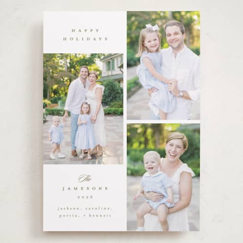 This is a gingerbread holiday photo cards with standard by Kristie Kern called warm glow printing on recycled smooth signature in grand