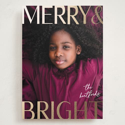 This is a north star foil stamped holiday cards with foil pressed by Susan Asbill called bright printing on recycled smooth signature in grand