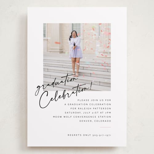 This is a cloud graduation invitations with standard by Jenna Holcomb called modern celebration printing on recycled smooth signature in grand