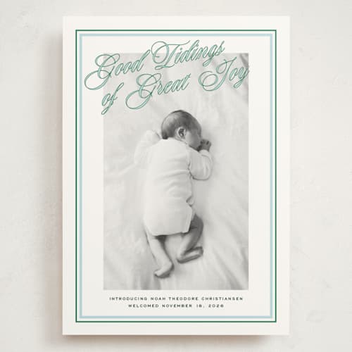 This is a powder babys first christmas with standard by Jenna Holcomb called joyous classic printing on signature in grand