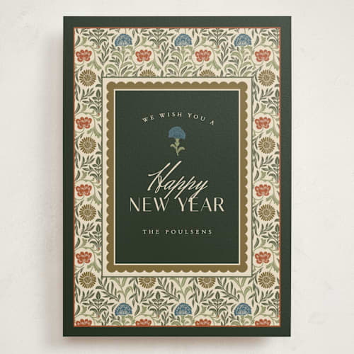 This is a pine holiday photo cards with standard by Danie Romrell called morrisish printing on signature in grand