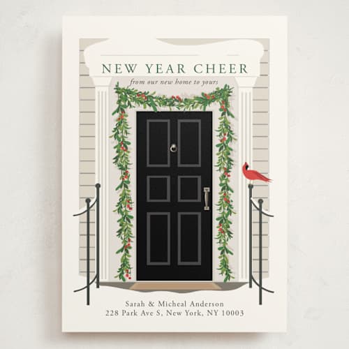 This is a midnight holiday photo cards with standard by Susan Moyal called from our home to yours printing on signature in grand